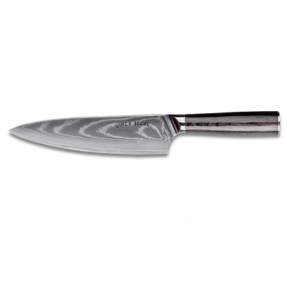LUCIA 20 | Couteau de Chef en Acier 8Cr18Mov / Manche en Bois de Pakka