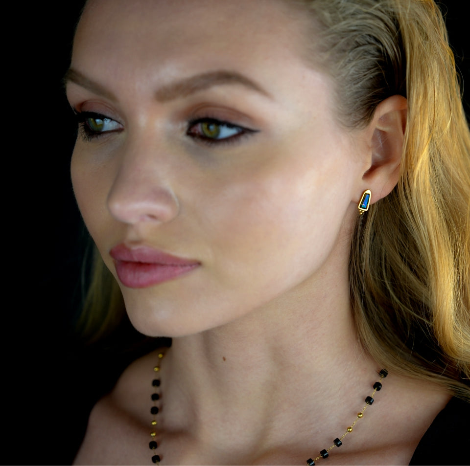 Boucles d'oreilles clou inspirées du style vintage KERSTIN en cristal