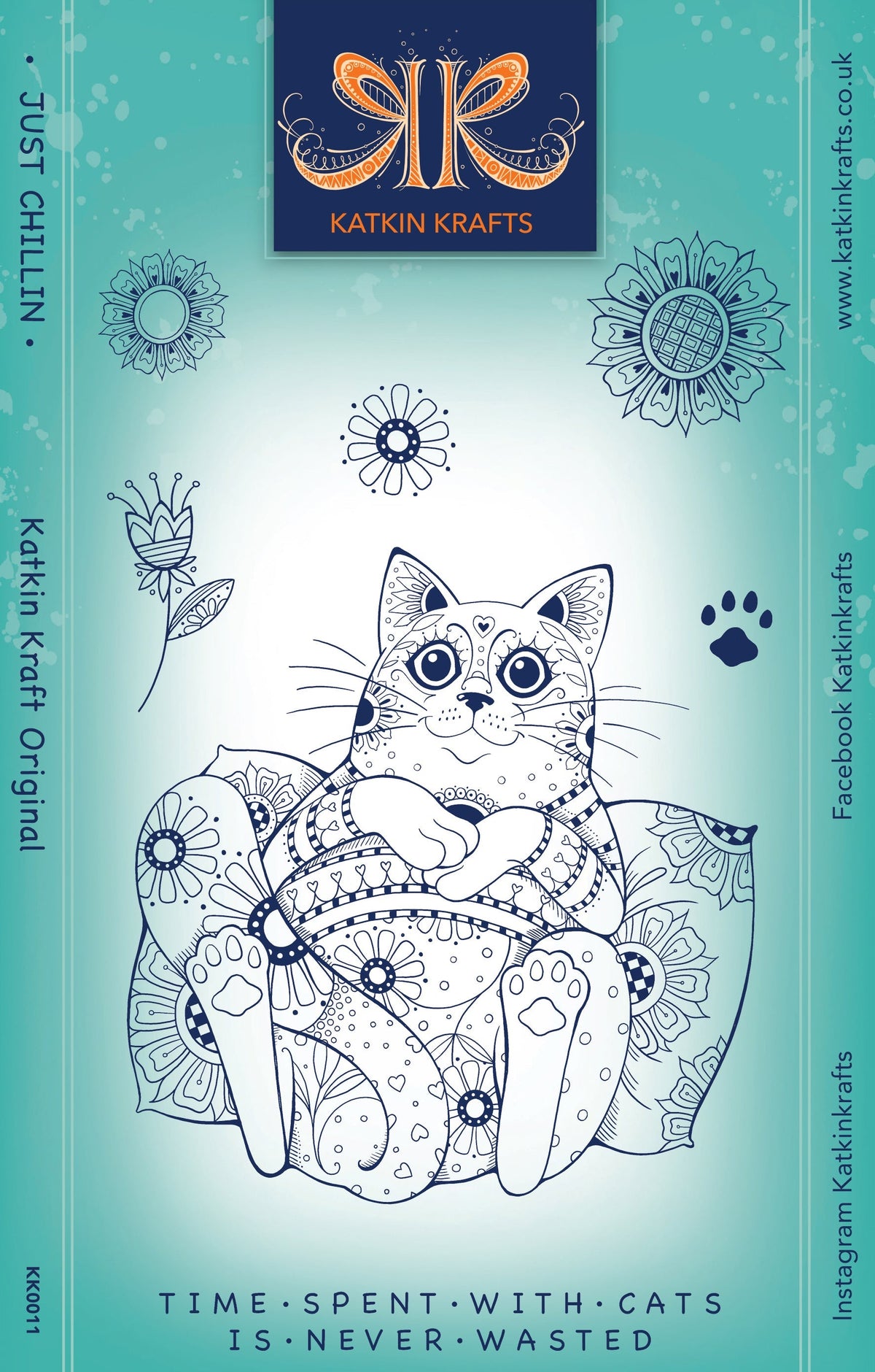 Katkin Krafts Just Chillin' Lot de tampons transparents 6 x 8 po