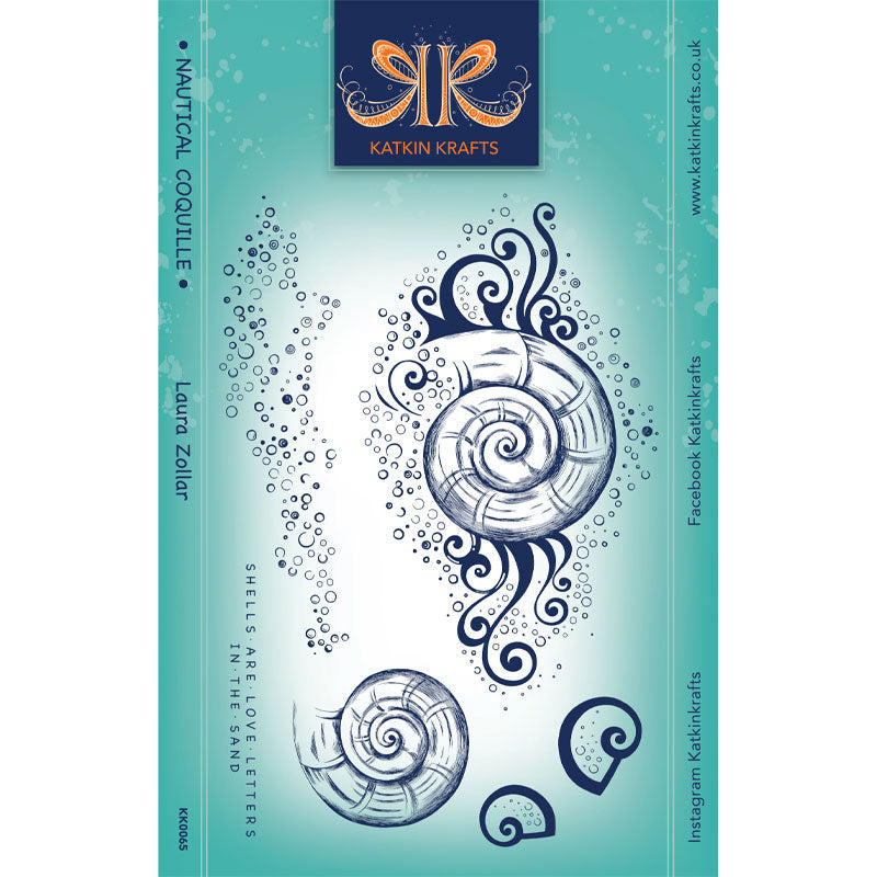 Katkin Krafts Coquille Nautique 6 po x 8 po Ensemble de Tampons Transparents