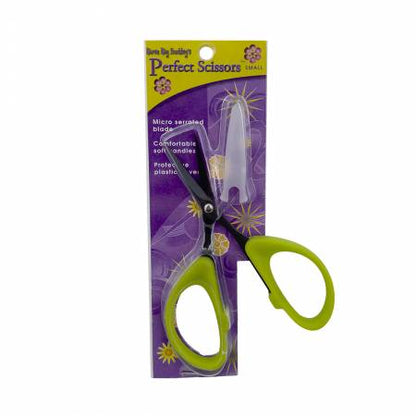 Ciseaux parfaits Karen Kay verts 4-3/16 po petite lame micro-dentelée antidérapante
