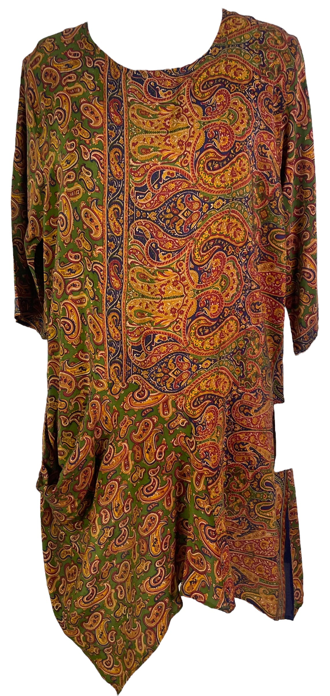 PRC6529 Robe Tunique en Pure Soie Avatar avec Poches