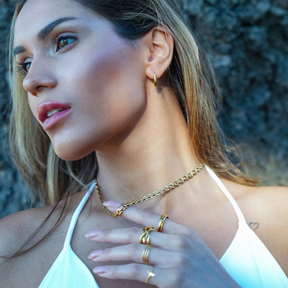 Style KOVVUR : Collier double chaîne rétro en or