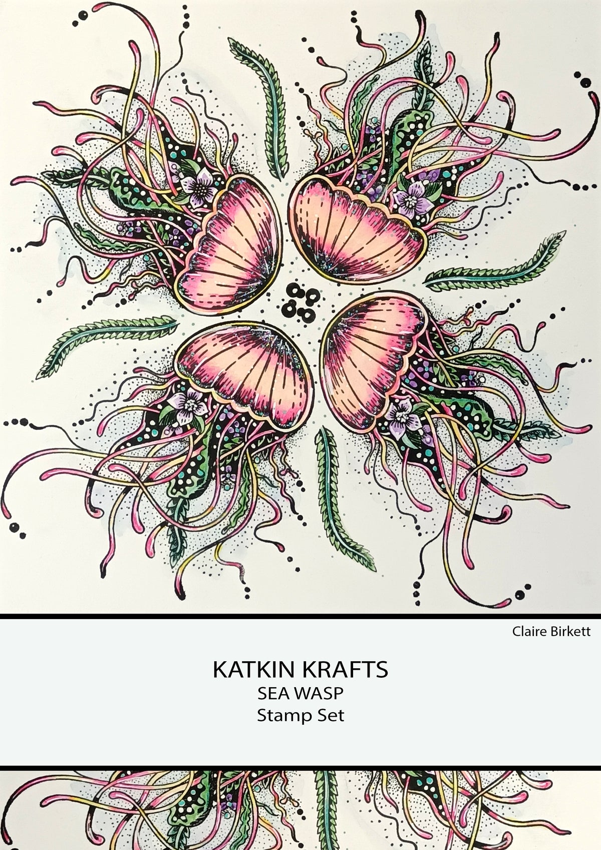 Katkin Krafts Sea Wasp 6 po x 8 po Ensemble de Timbres Transparents