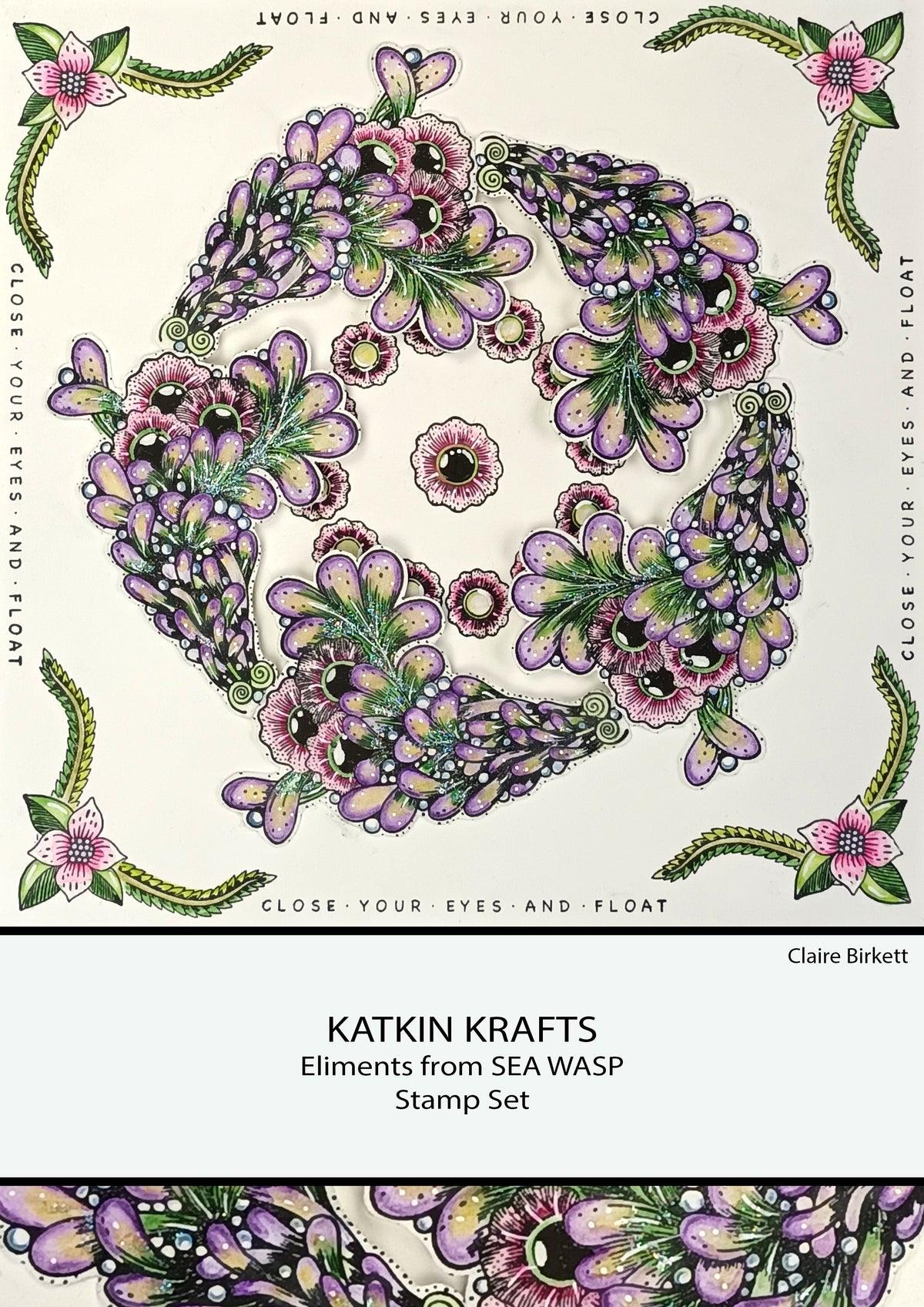 Katkin Krafts Sea Wasp 6 po x 8 po Ensemble de Timbres Transparents