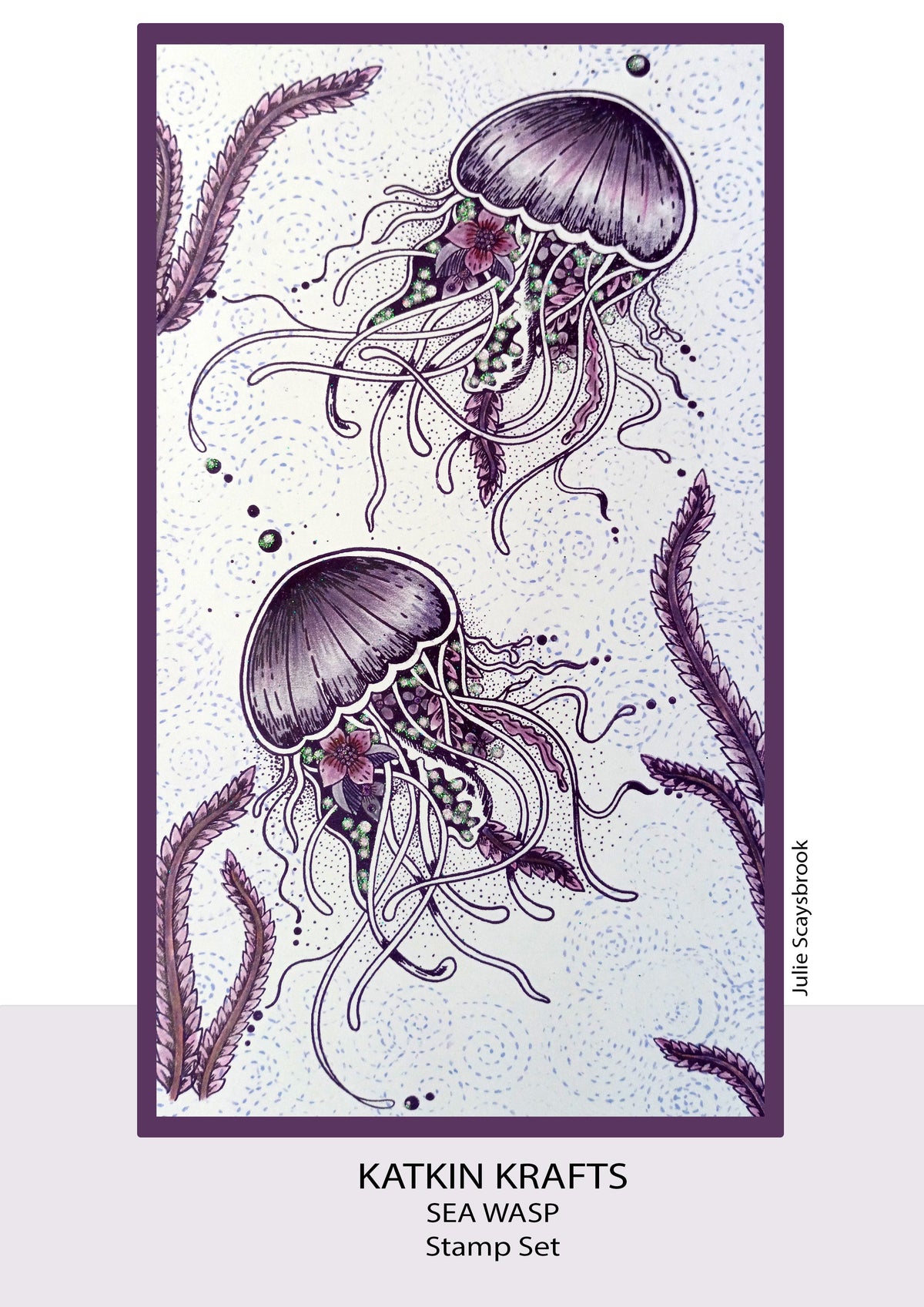 Katkin Krafts Sea Wasp 6 po x 8 po Ensemble de Timbres Transparents