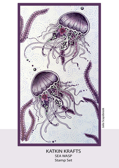 Katkin Krafts Sea Wasp 6 po x 8 po Ensemble de Timbres Transparents