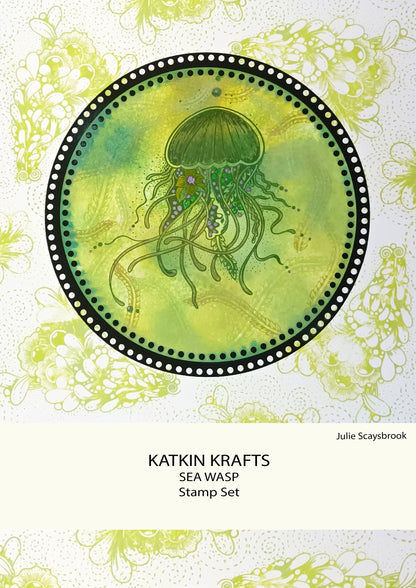 Katkin Krafts Sea Wasp 6 po x 8 po Ensemble de Timbres Transparents