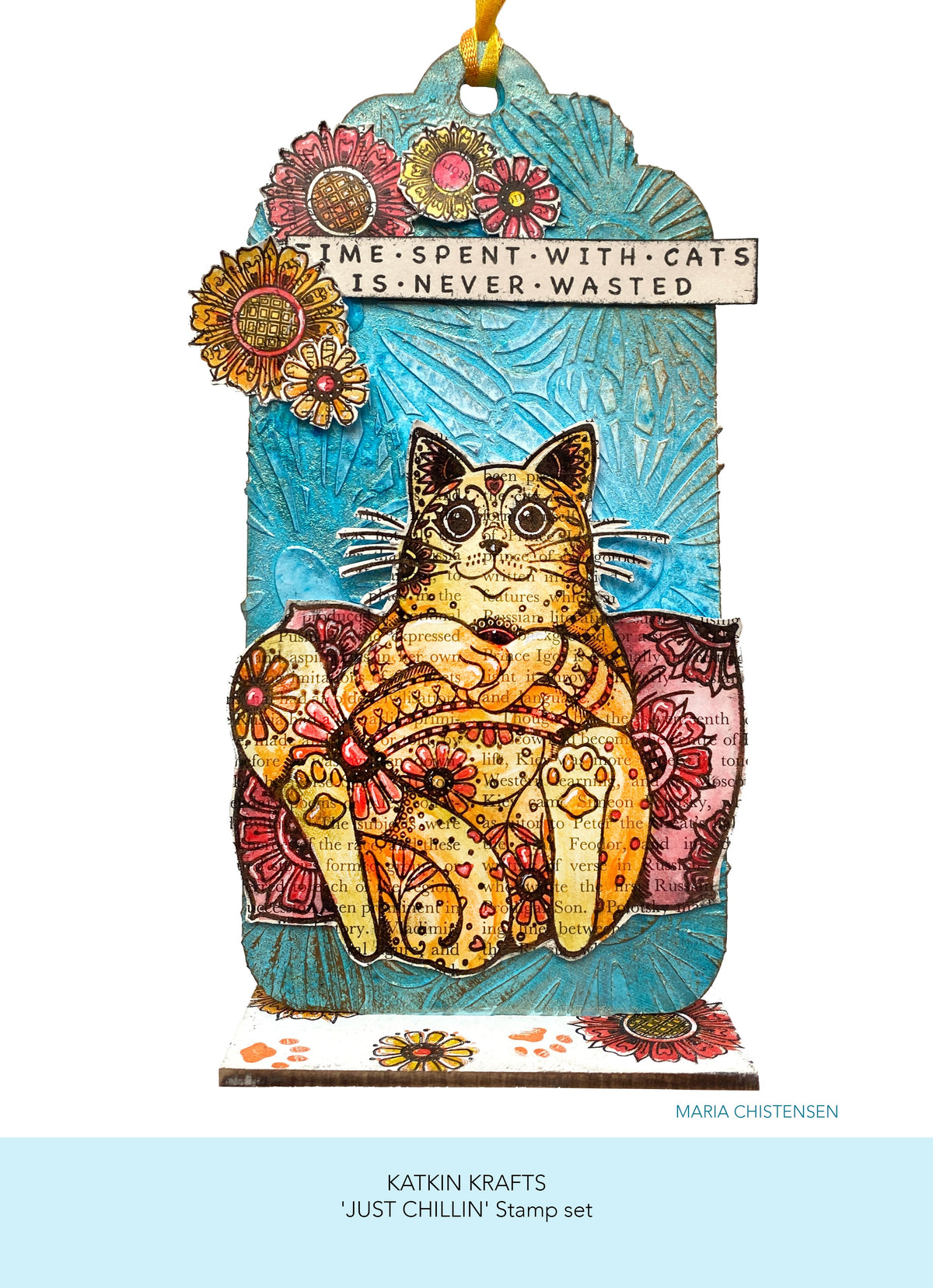 Katkin Krafts Just Chillin' Lot de tampons transparents 6 x 8 po