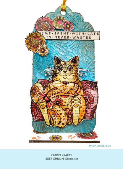 Katkin Krafts Just Chillin' Lot de tampons transparents 6 x 8 po
