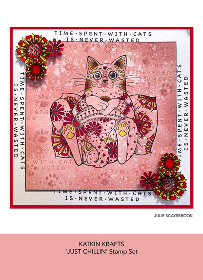 Katkin Krafts Just Chillin' Lot de tampons transparents 6 x 8 po