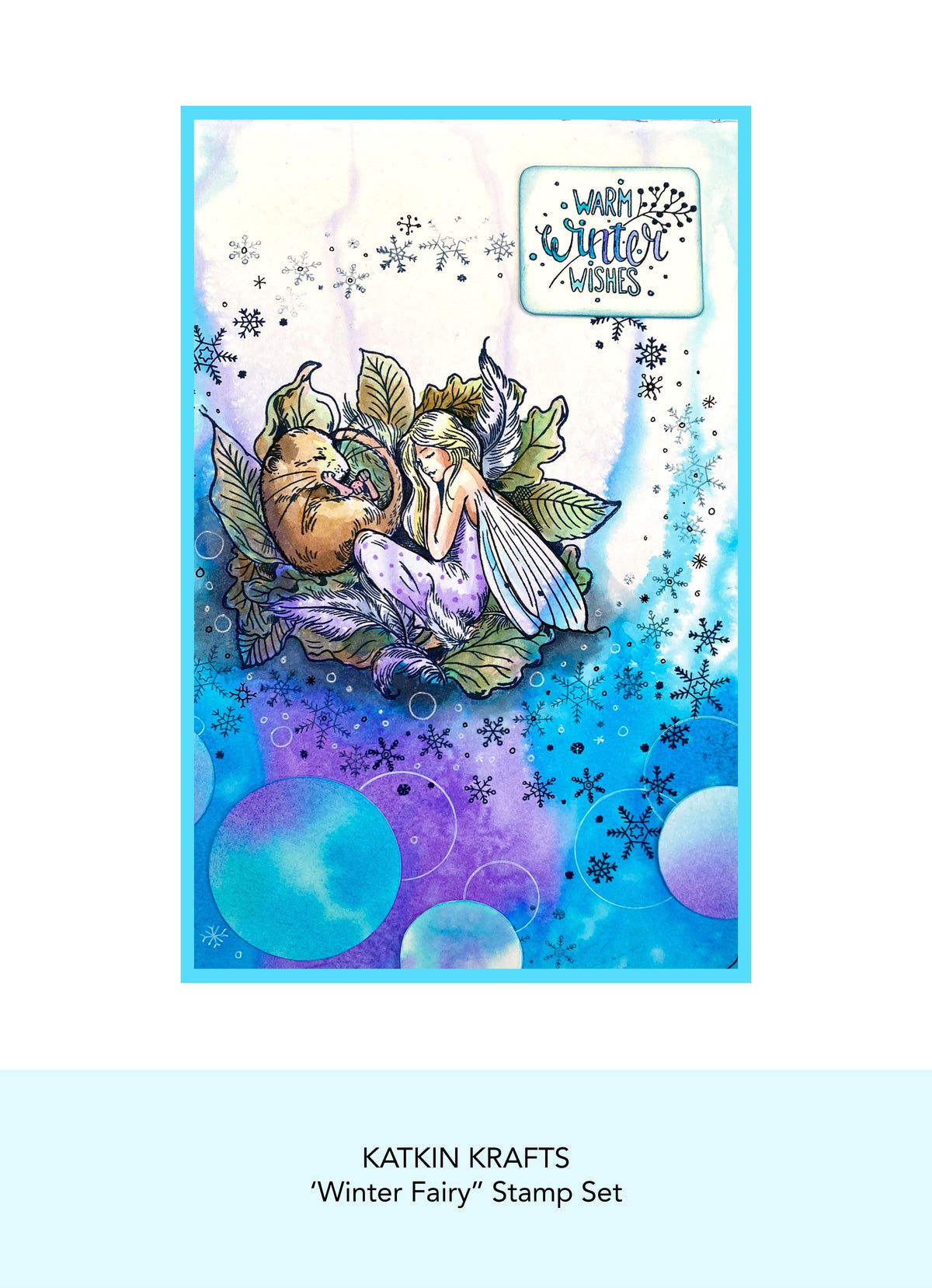 Katkin Krafts Fée d'Hiver — Jeu de Tampons Transparents 6 po x 8 po