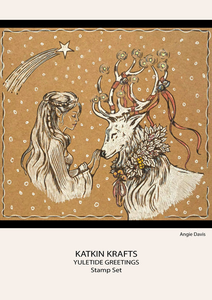 Katkin Krafts Vœux de Noël – Lot de tampons transparents 6 po x 8 po