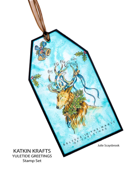 Katkin Krafts Vœux de Noël – Lot de tampons transparents 6 po x 8 po