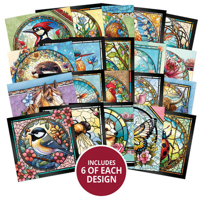 Le petit livre carré des vitraux : Animaux sauvages magnifiques