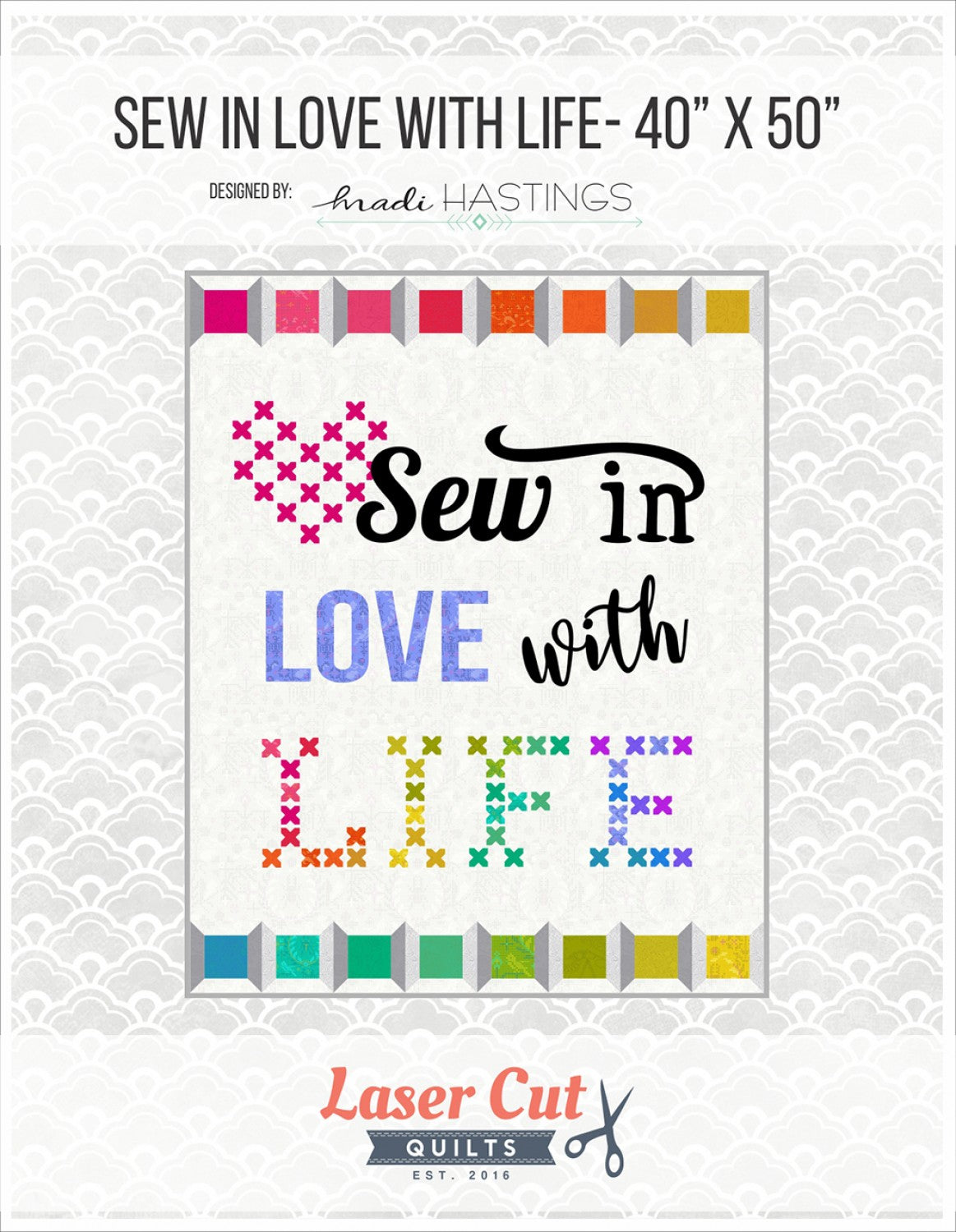 Folle de la couture et de la vie - Kit de courtepointe prédécoupé au laser par Madi Hastings