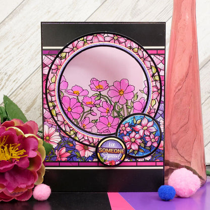 Acétate fleuri de luxe à effet vitrail