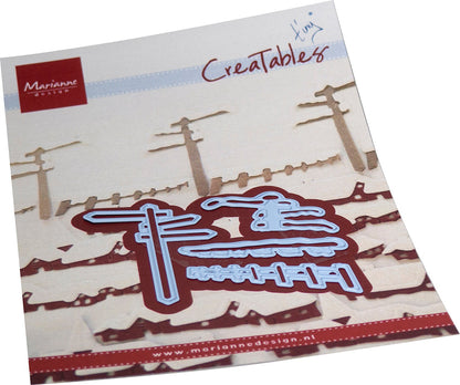 Matrice de découpe Marianne Design Creatables - Panneau et clôture enneigés de Tiny