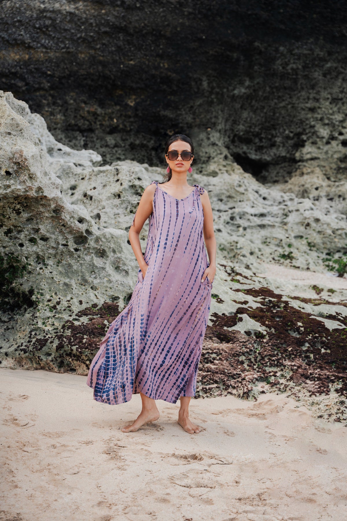 Robe Tie-Dye Simple Os - Rose