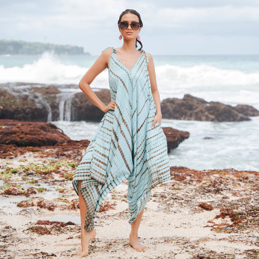 Simple Bone Tie Dye Romper - Mint
