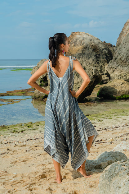 Combinaison courte tie-dye Bone - Gris et blanc
