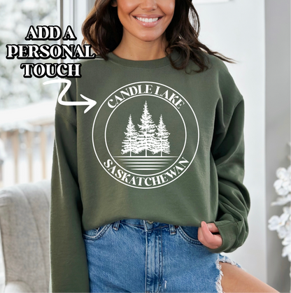Sweat-shirt personnalisé lac en forme de cercle | Vêtements personnalisés