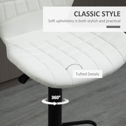 Tabourets de comptoir/bar Avion avec hauteur réglable et pivotant-Lot de 2-Blanc