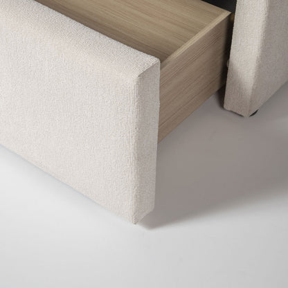 Lit Angie tiroir de rangement moderne – Crème