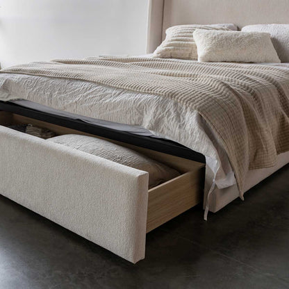 Lit Angie tiroir de rangement moderne – Crème