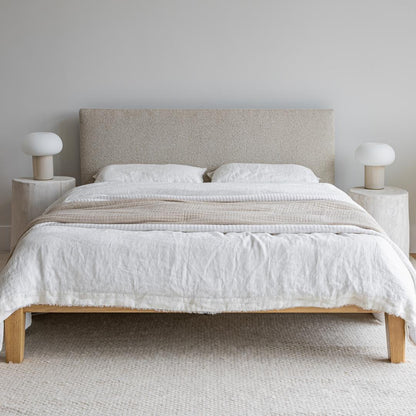 Lit King rembourré sans outils Luna - Beige