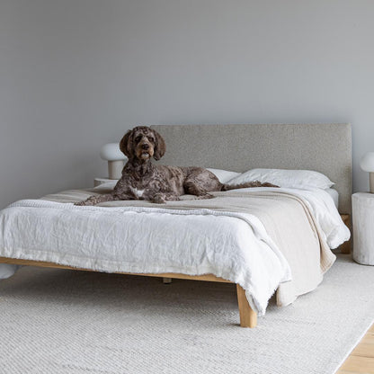 Lit King rembourré sans outils Luna - Beige