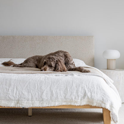 Lit King rembourré sans outils Luna - Beige