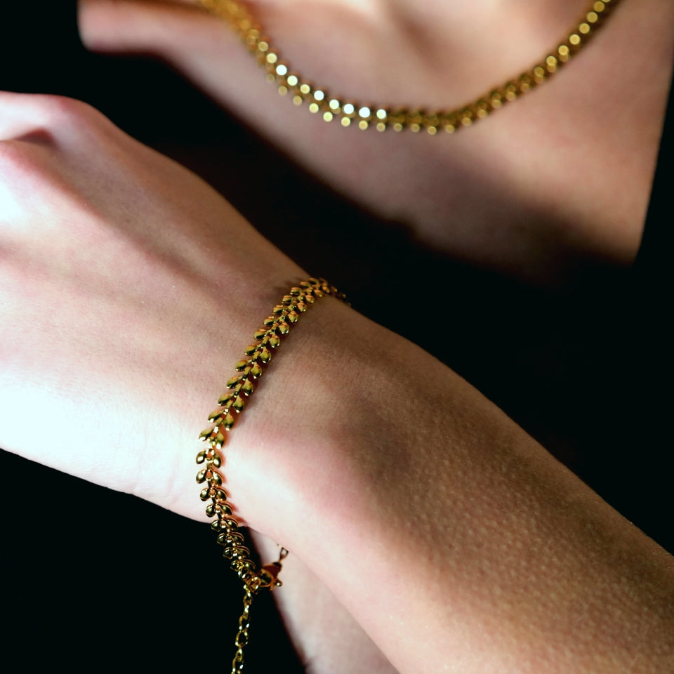 MAGDA Bracelet fantaisie à motif feuillage