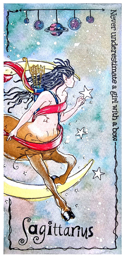 Pink Ink Designs Sagittarius Lot de tampons transparents 6 po x 8 po