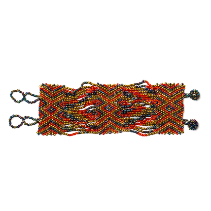 Large bracelet aztèque en perles