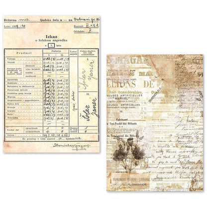 Lot de 24 feuilles de papier de soie A5 – Manuscrit vintage