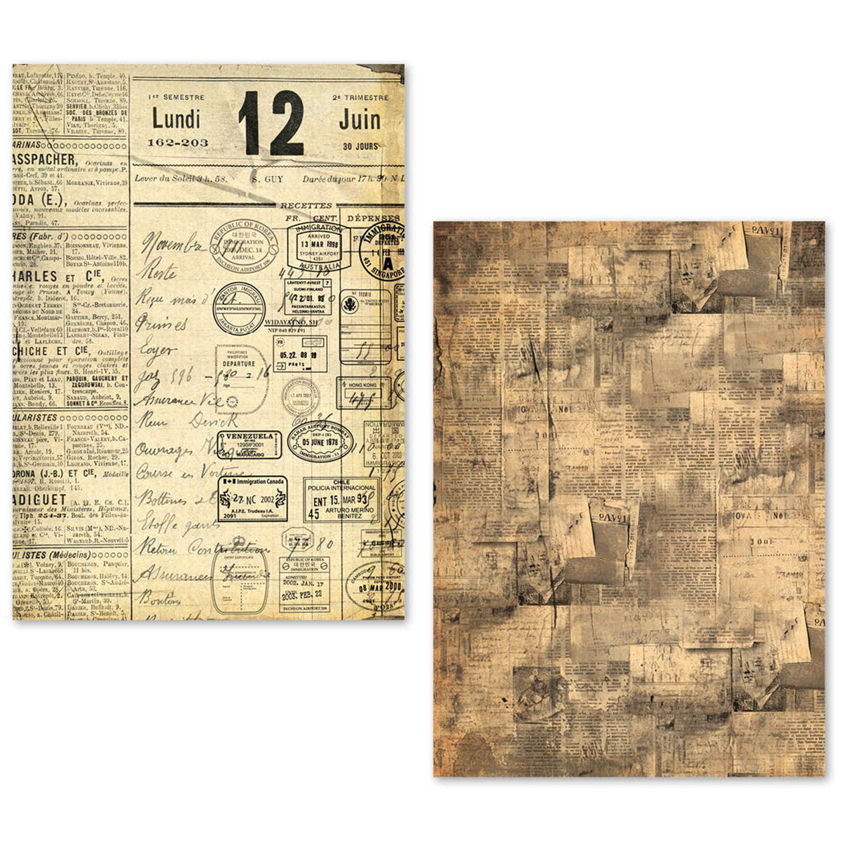 Ensemble de papier de soie A5 – 24 feuilles de papier journal