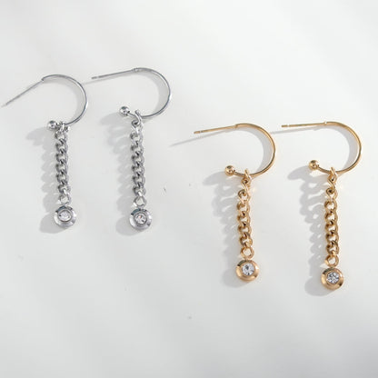 ZENDA Cuban Link Chain Drop Earrings