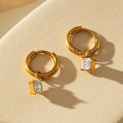 Créoles d'inspiration vintage MORANDI Gold avec breloques amovibles en moissanite