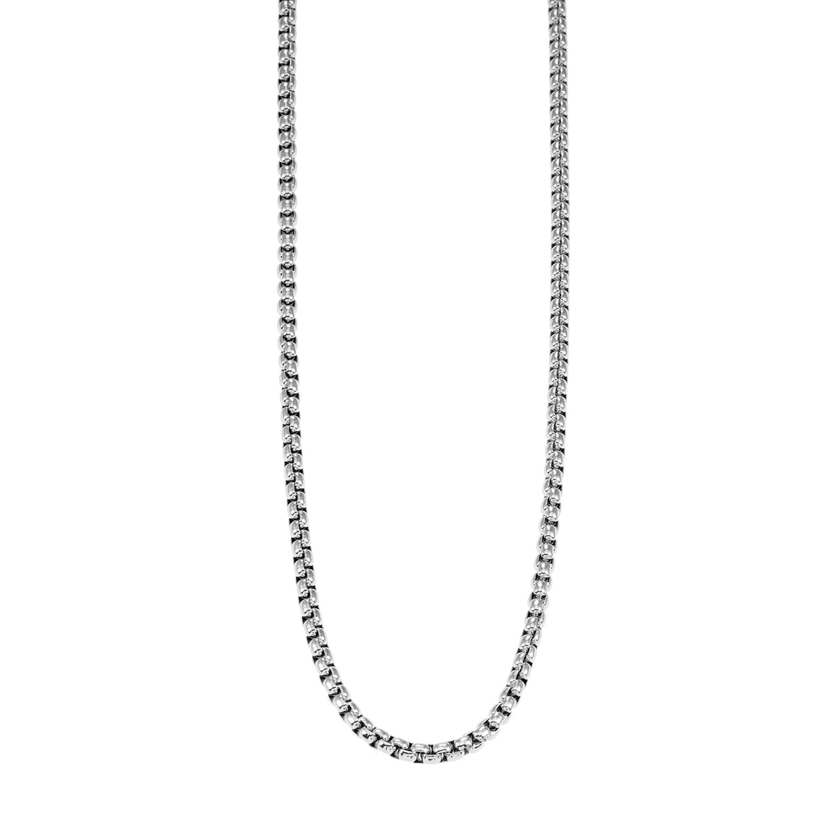 MOSI 24": Interlock Link Silver Chain Necklace for Women or Men