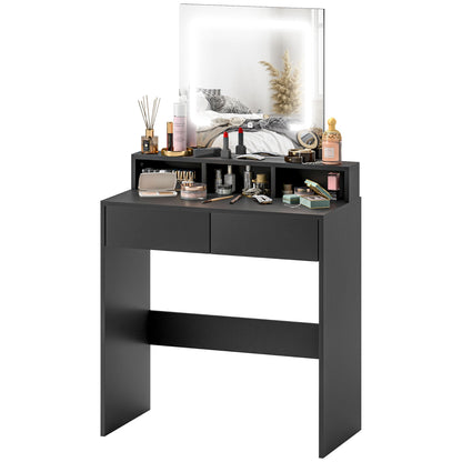 Coiffeuse Zee avec lumières LED – Noir