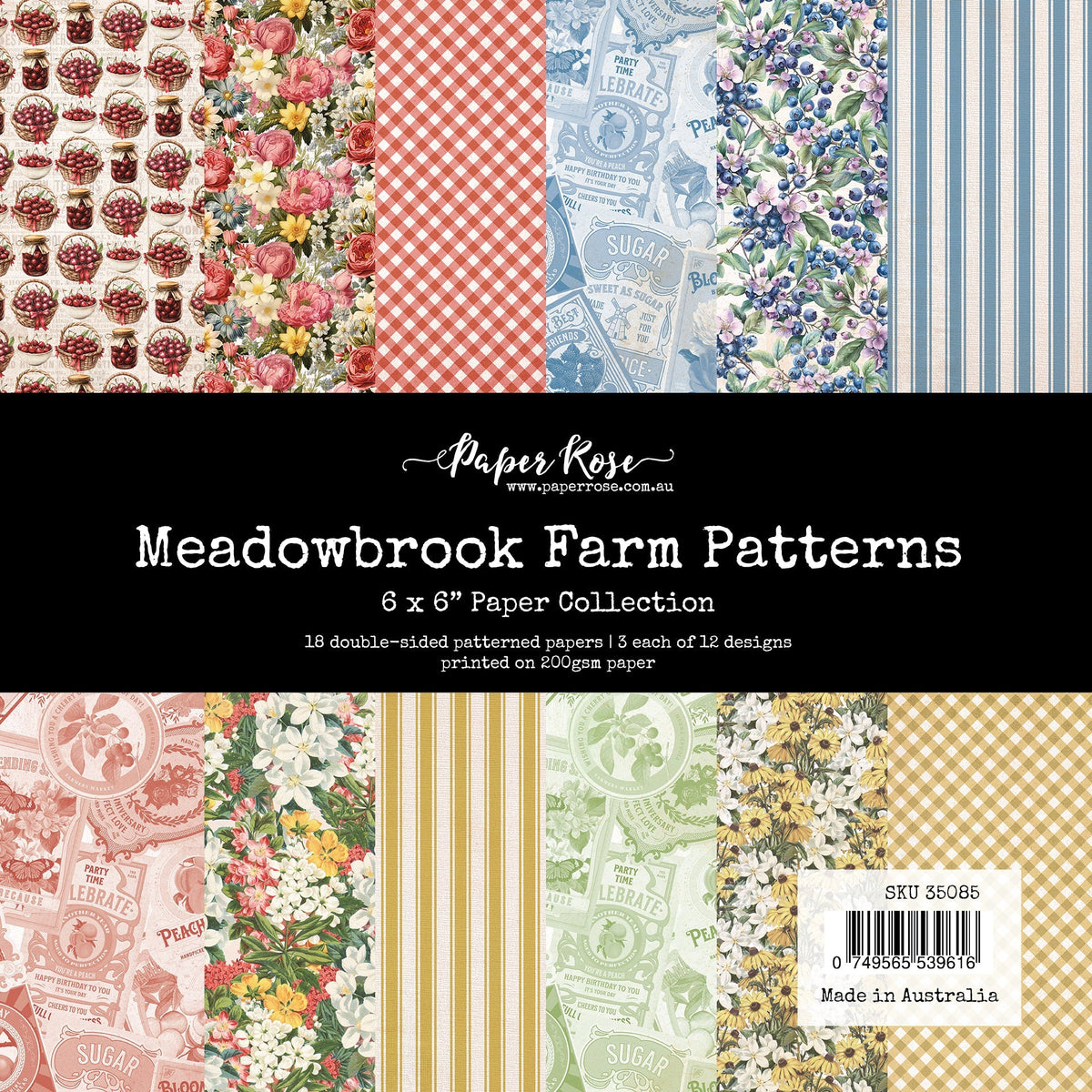 Collection de Papiers Meadowbrook Farm Patterns 6x6 35085