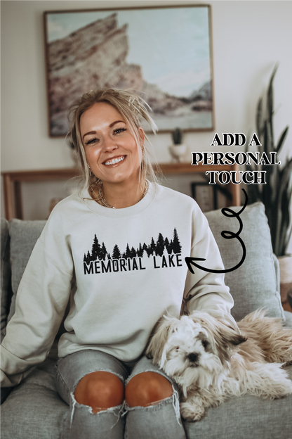 Sweat-shirt personnalisé Lac Ligne d'Arbres