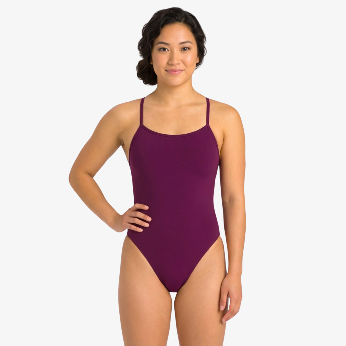 Maillot de bain d'entraînement une pièce à nouer Merlot par Norca