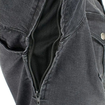 Veste chemise blindée en jean délavé pour homme Milwaukee Leather
