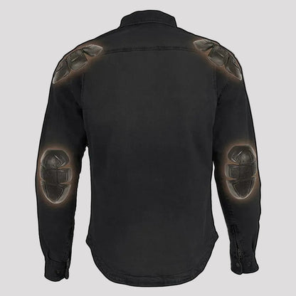 Veste chemise blindée en jean délavé pour homme Milwaukee Leather