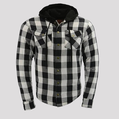 Veste-chemise blindée à carreaux en flanelle pour homme Milwaukee Leather