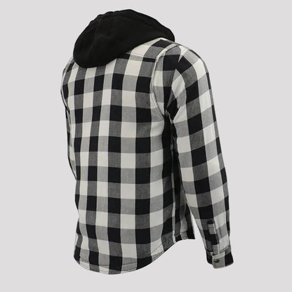 Veste-chemise blindée à carreaux en flanelle pour homme Milwaukee Leather