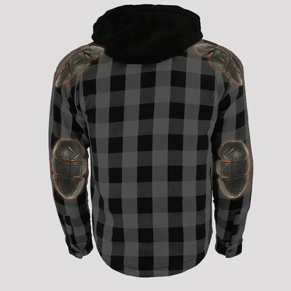 Veste-chemise blindée à carreaux en flanelle pour homme Milwaukee Leather