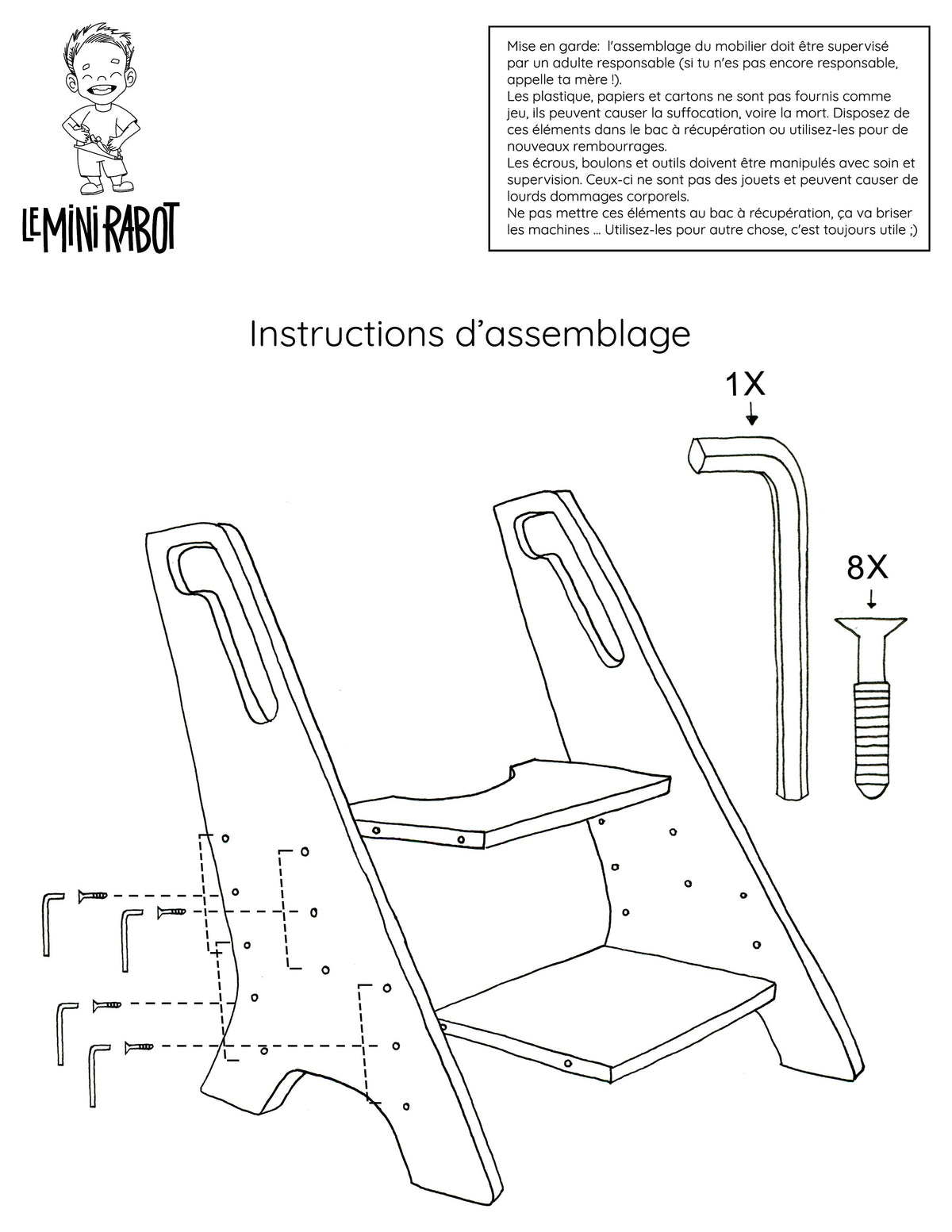 The Mini Clean - Evolving wooden toilet bench for children
